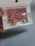 Betsy Johnson jewelry set: red rhinestone scorpion pin and multicolor hoop earrings - thumbnail 5 of 6