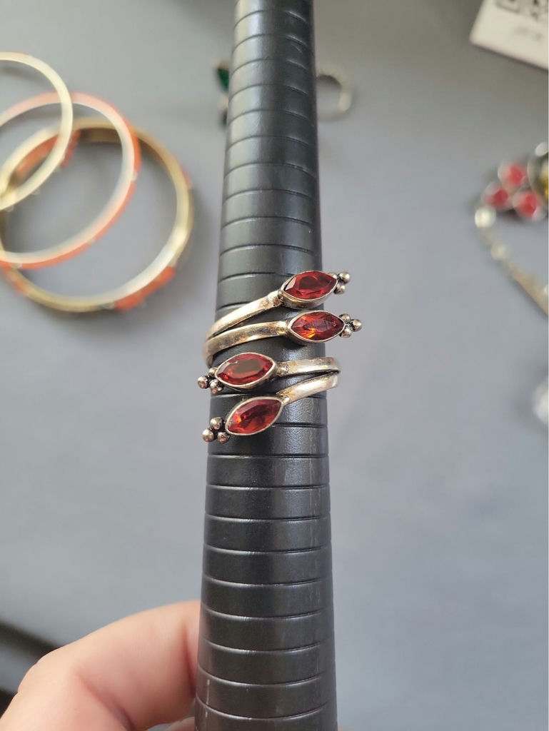 Assorted jewelry: necklace, bracelets, rings, and earrings - image 7 of 19