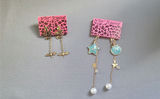 Betsy Johnson dangling earrings with leaf and marine charms - thumbnail 1 of 6