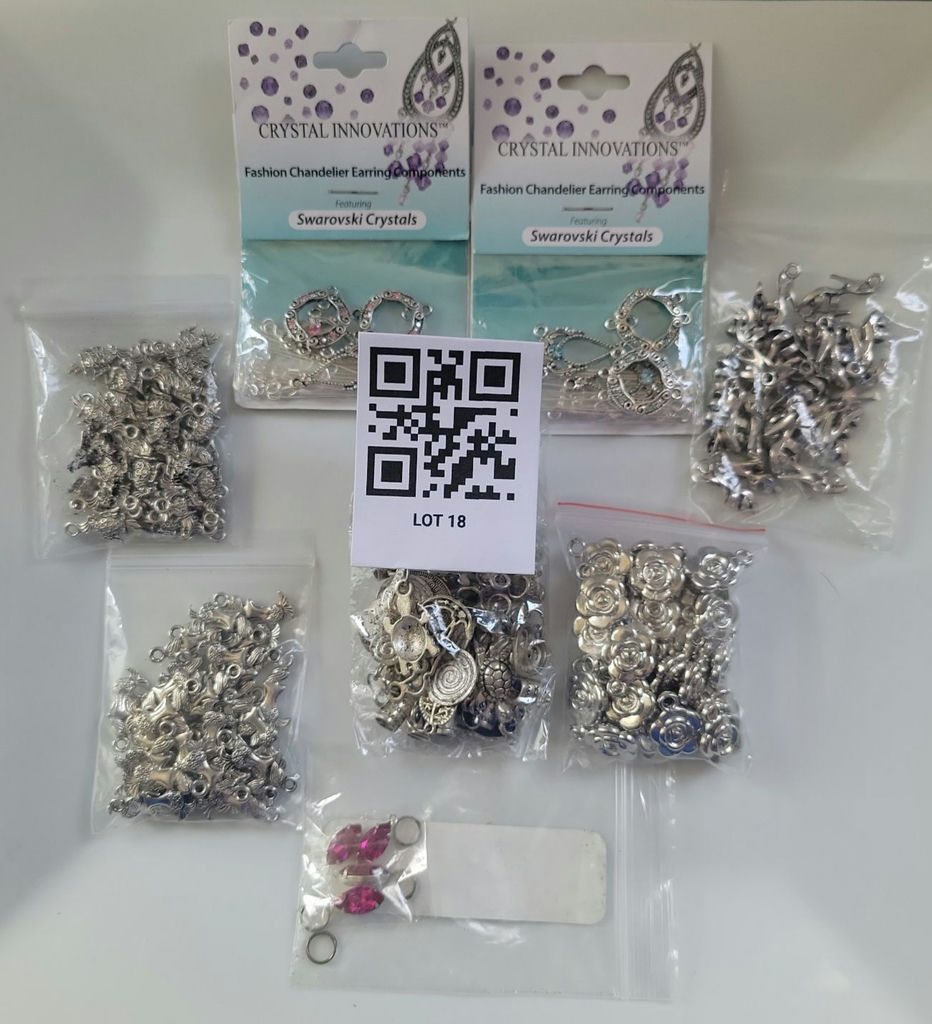 Assorted jewelry making findings and Swarovski crystals - image 1 of 11
