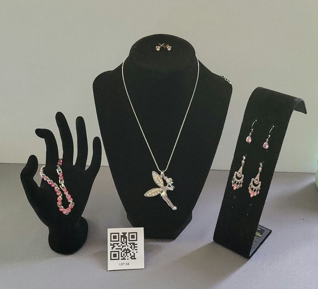 Swarovski Elements and Assorted Costume Jewelry Set with Necklace, Bracelet, Earrings, and Studs - image 1 of 8
