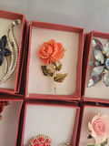Assorted decorative brooch pins in display boxes - thumbnail 7 of 20