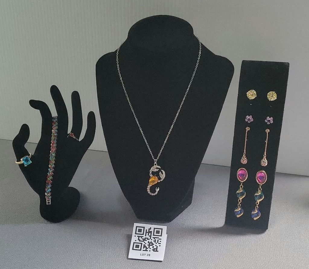 Swarovski Elements and Assorted Jewelry Collection with Rings, Necklace, Bracelet, and Earrings - image 1 of 15