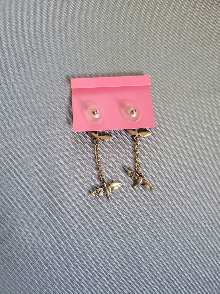 Betsy Johnson dangling earrings with leaf and marine charms - image 4 of 6