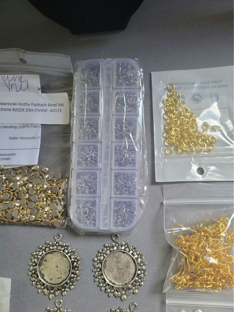Swarovski Elemnts and assorted jewelry making findings and components - image 3 of 11