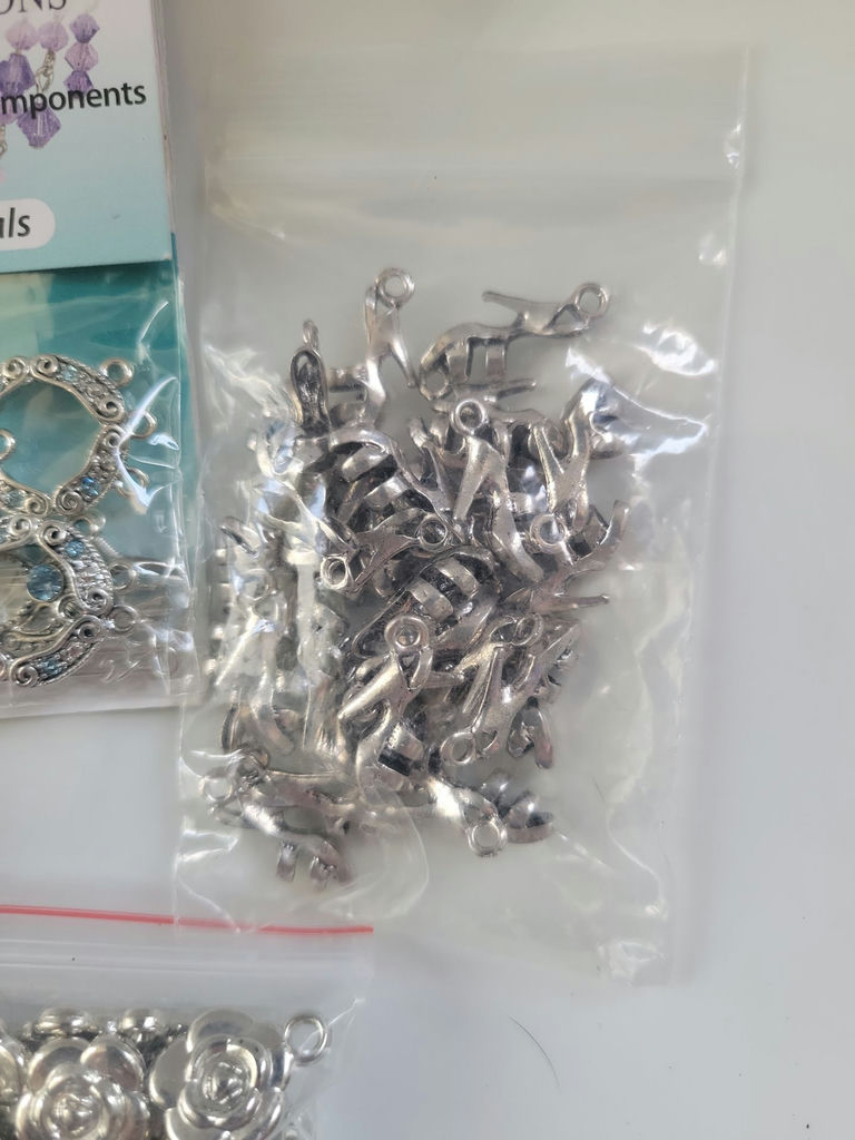 Assorted jewelry making findings and Swarovski crystals - image 4 of 11