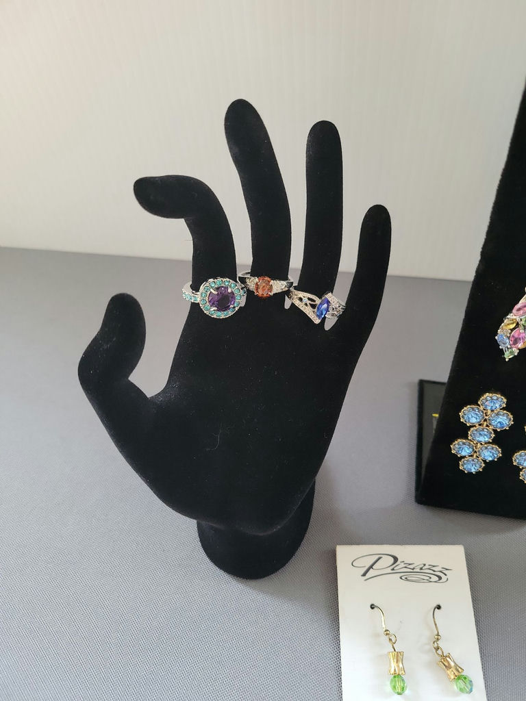Assorted jewelry collection: rings, earrings, and pendant necklace - image 2 of 15