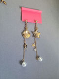 Betsy Johnson dangling earrings with leaf and marine charms - thumbnail 5 of 6
