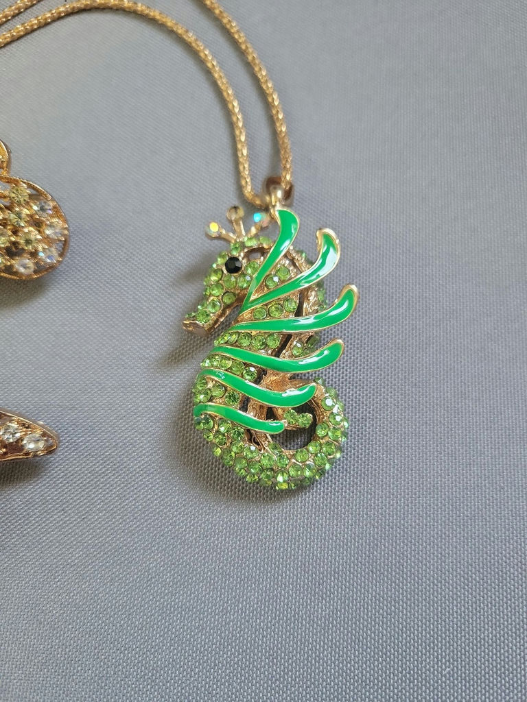 Betsy Johnson gold-tone rhinestone seahorse and two hair clips - image 2 of 6