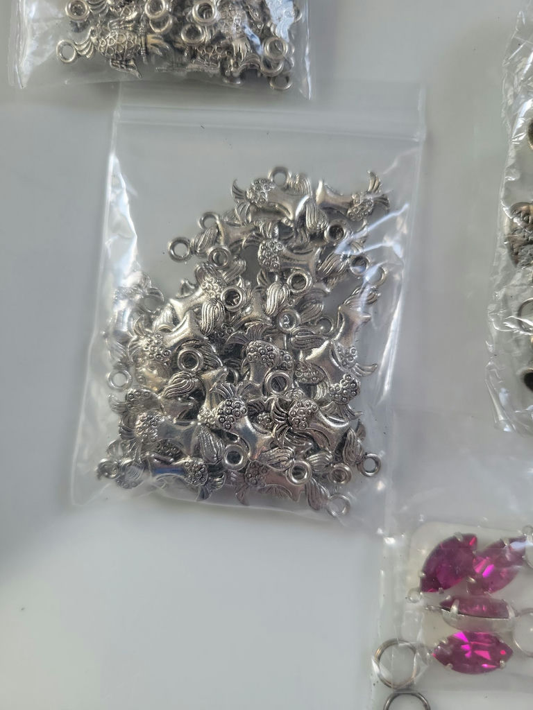 Assorted jewelry making findings and Swarovski crystals - image 7 of 11