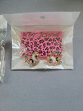 Betsy Johnson jewelry set: red rhinestone scorpion pin and multicolor hoop earrings - thumbnail 3 of 6