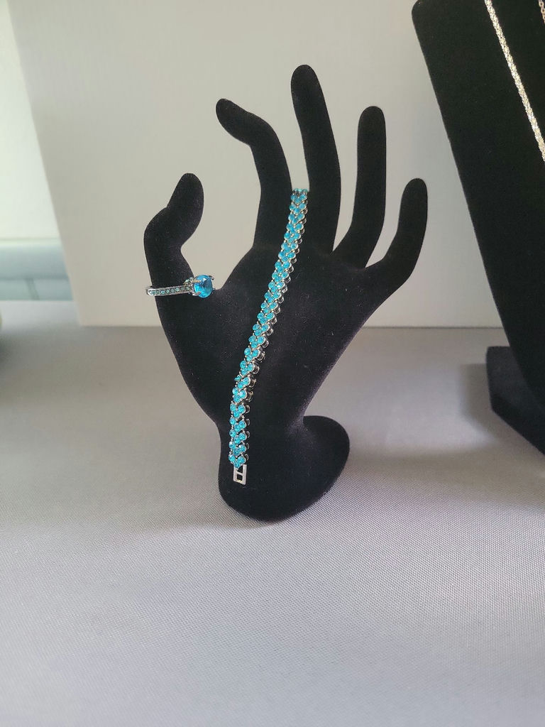 Turquoise Jewelry Collection with Necklaces, Bracelet, Ring, and Earrings - image 2 of 11
