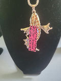 Betsy Johnson fish-shaped rhinestone pendant necklace with turquoise fins - thumbnail 3 of 6