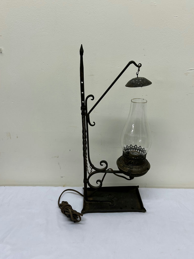 Antique Electrified Wrought Iron Lamp - image 1 of 5