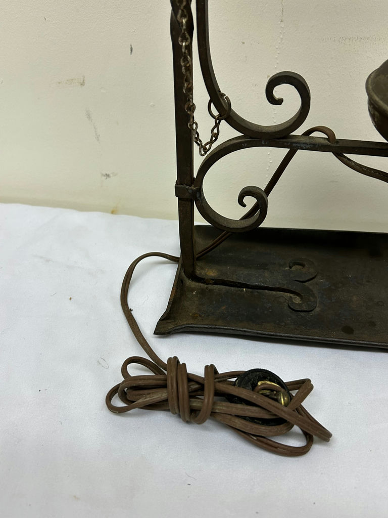 Antique Electrified Wrought Iron Lamp - image 4 of 5