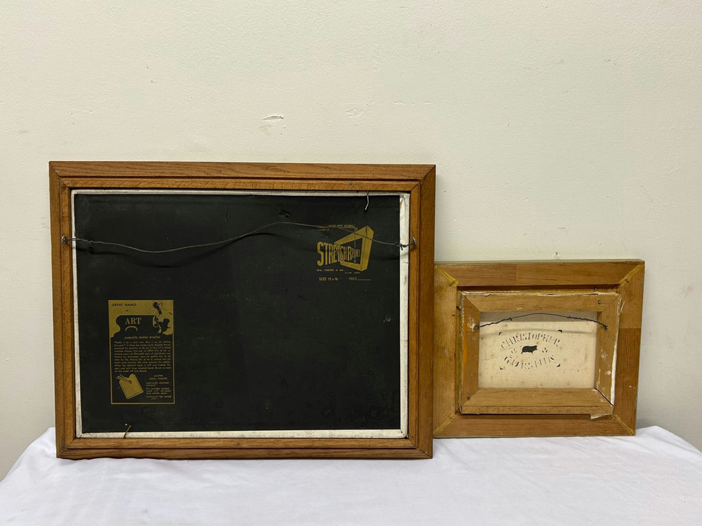 Folkart and Harborscape Oil Painting - image 6 of 6