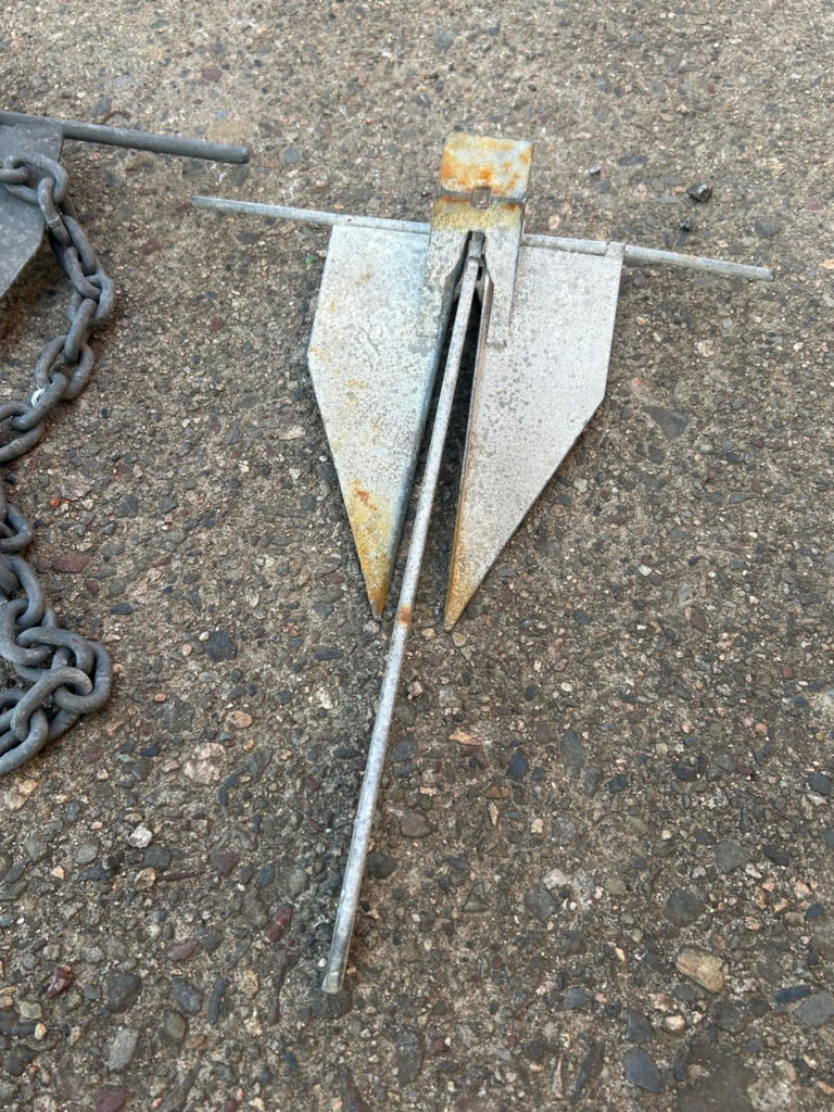 A Pair of Two Galvanized Fluke Boat Anchors - image 3 of 4