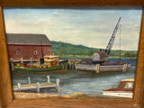 Folkart and Harborscape Oil Painting - thumbnail 5 of 6