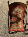 Antique Upholstered Folding Child’s Chair  - thumbnail 2 of 4