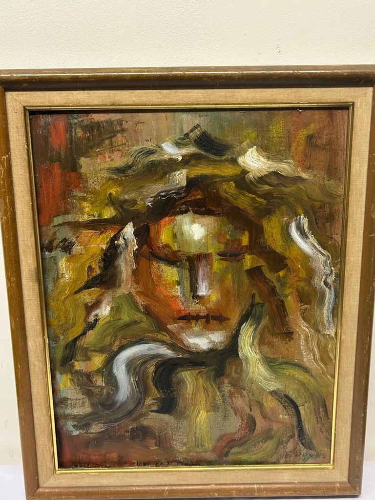 Abstract Oil Painting on Board - image 4 of 6