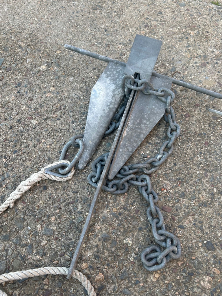 A Pair of Two Galvanized Fluke Boat Anchors - image 4 of 4
