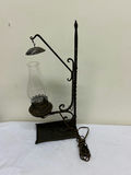 Antique Electrified Wrought Iron Lamp - thumbnail 3 of 5