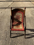 Antique Upholstered Folding Child’s Chair  - thumbnail 1 of 4