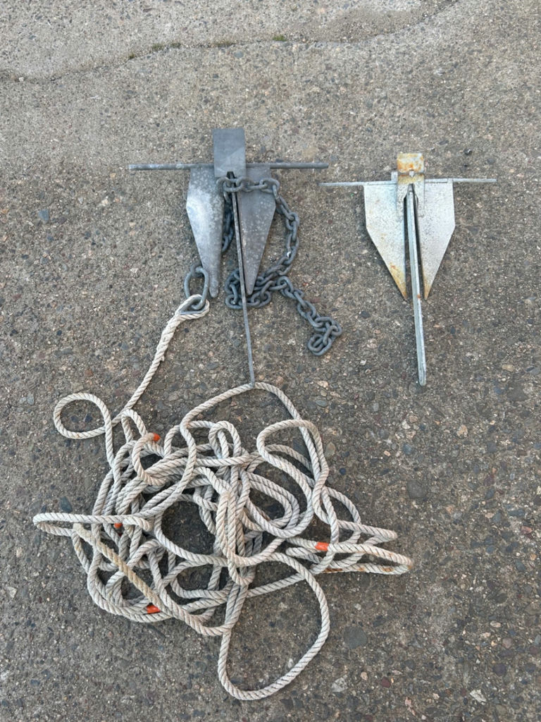 A Pair of Two Galvanized Fluke Boat Anchors - image 1 of 4