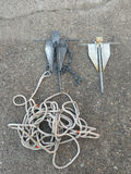 A Pair of Two Galvanized Fluke Boat Anchors - thumbnail 1 of 4