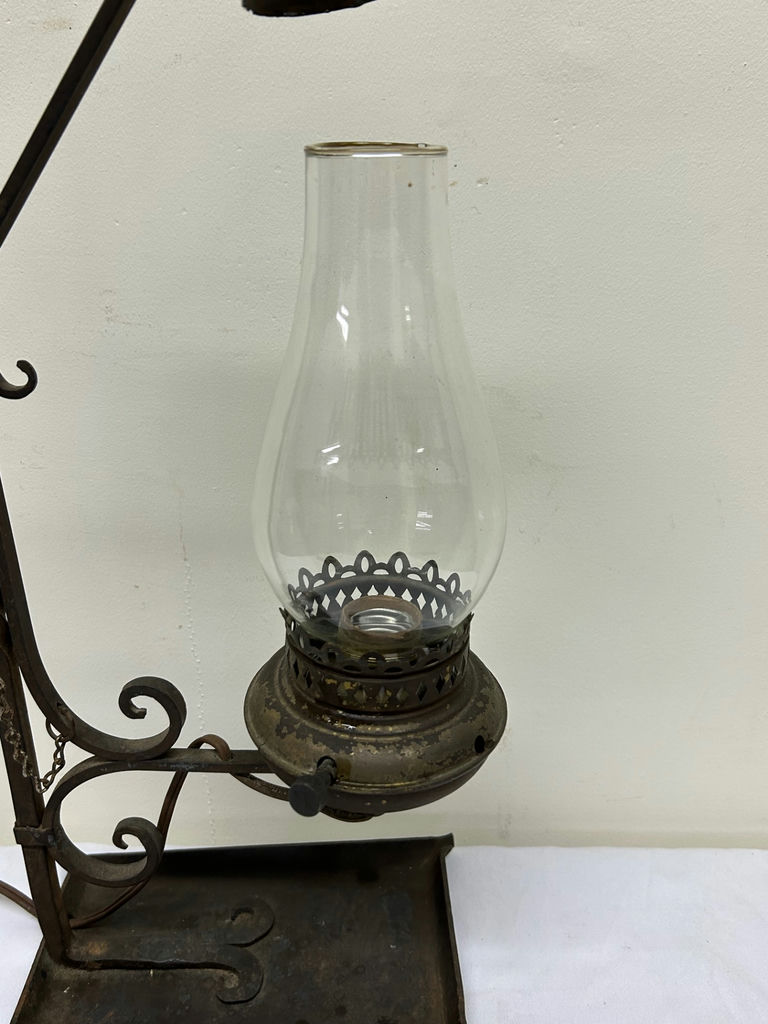Antique Electrified Wrought Iron Lamp - image 2 of 5