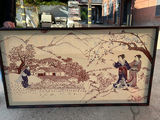 Japanese Geishas, Silkscreen Art on Fabric. - thumbnail 1 of 4