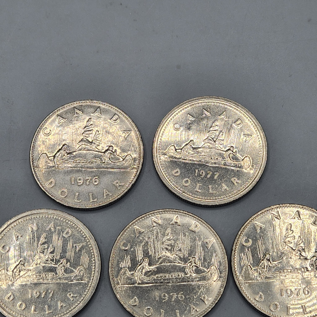1975-1977 Canada Canoe Dollars - image 2 of 3