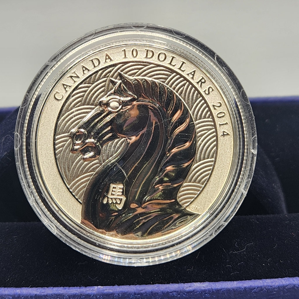 Canada 2014 $10 silver coin. Chinese Zodiac Horse - image 1 of 3