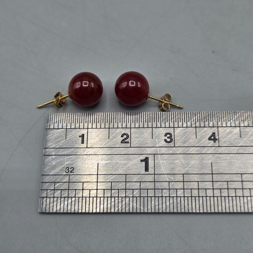 14K Gold Stud Earrings - image 6 of 7