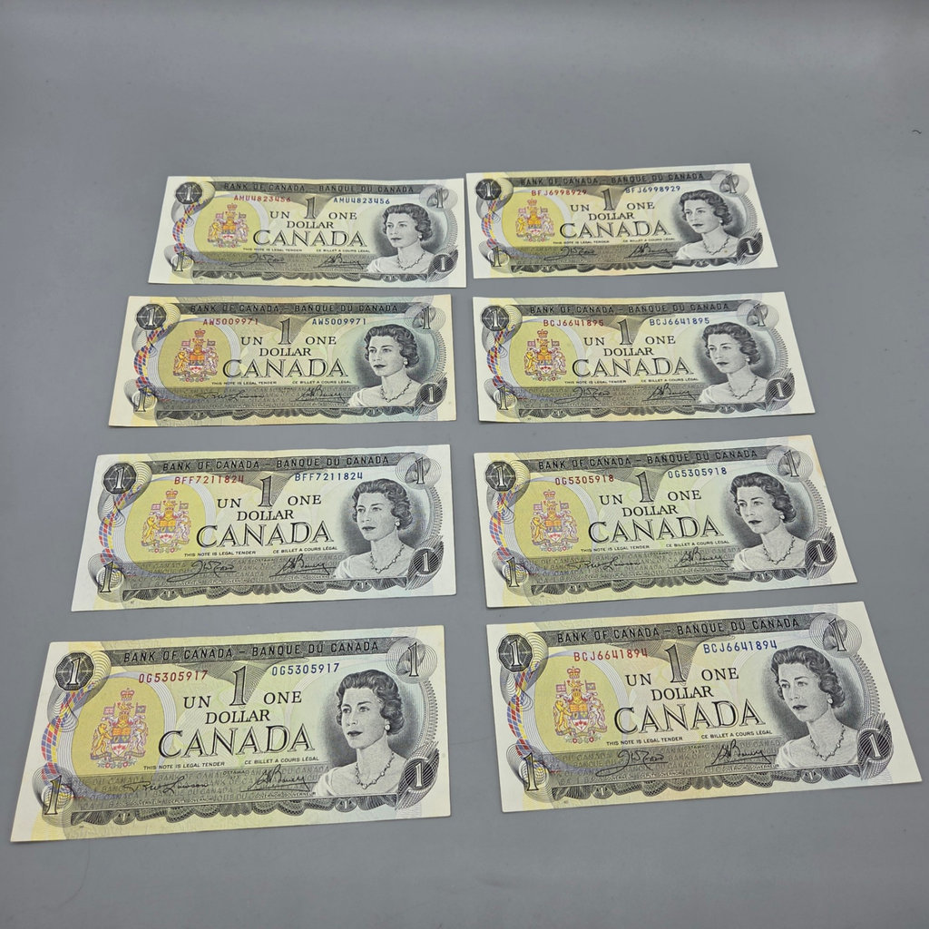 Canada $1 Bills x 8 - image 1 of 3