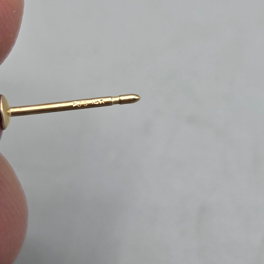 14K Gold Stud Earrings - image 5 of 7