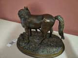 Bronze mare and foal sculpture on rocky base - thumbnail 5 of 6