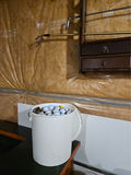 Dark wooden rack with rod display and golf ball bucket - thumbnail 7 of 8