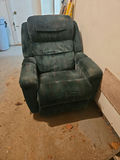 Green fabric recliner chair with power adapter - thumbnail 1 of 10