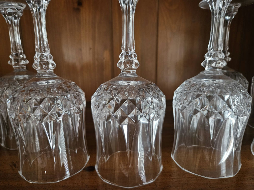 Crystal cut-glass wine glasses (set) - image 2 of 6