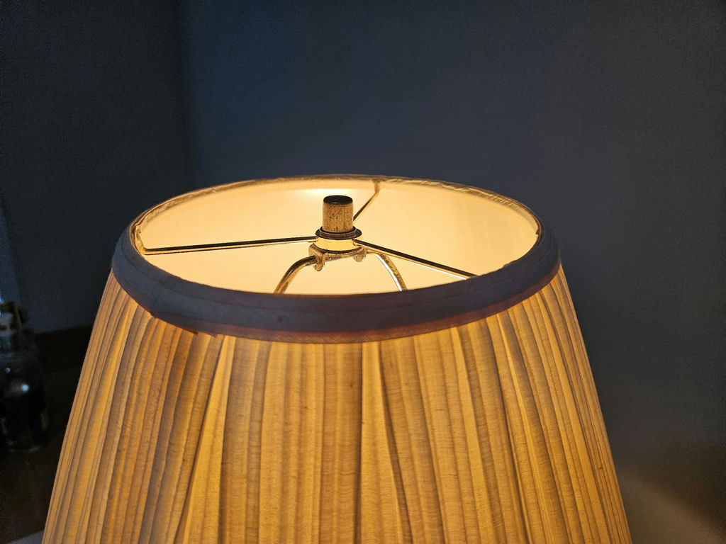 Table lamp with beige pleated shade - image 6 of 6