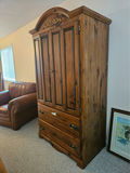 Large wooden armoire with carved crest and drawers - thumbnail 9 of 16