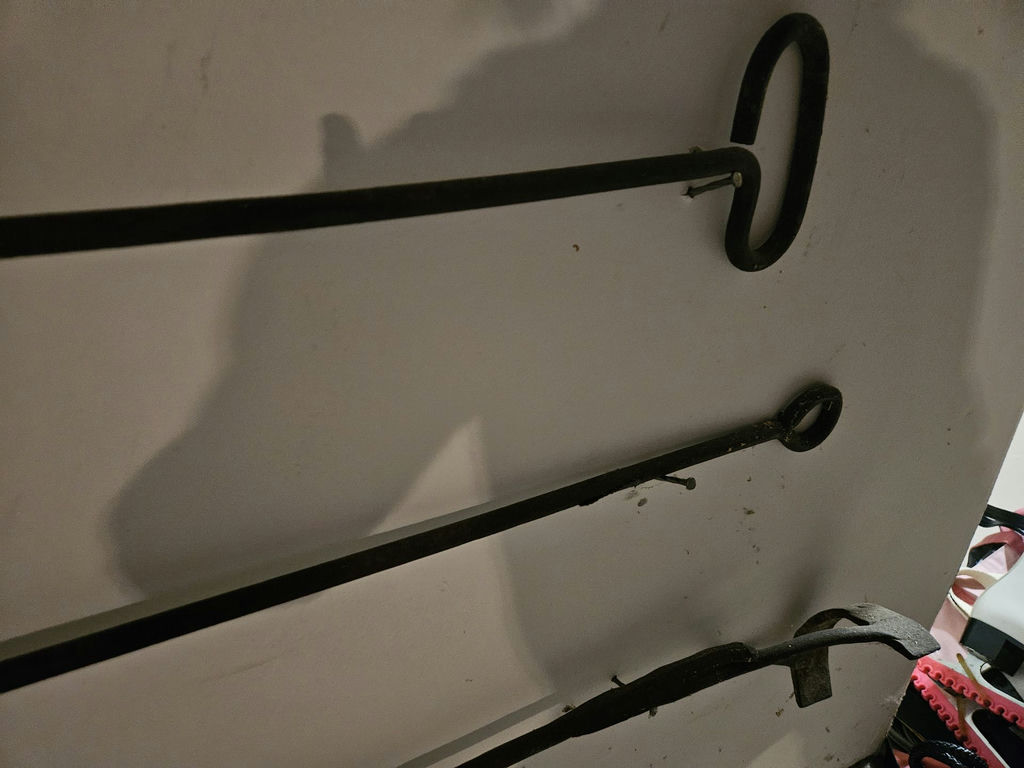 Wall-mounted black iron tool set - image 4 of 5