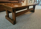 Rustic solid wood coffee table and 2 matching end tables - thumbnail 1 of 9