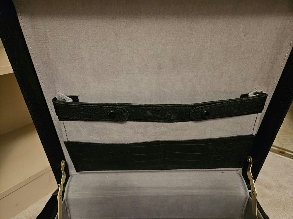 Two Black Crocodile-Textured Lockable Briefcase Set - image 7 of 9