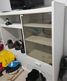 White storage cabinet with glass display - thumbnail 4 of 7