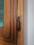 Oak wooden dining room buffet and hutch with hand crafted stainedglass-front cabinet - thumbnail 16 of 21