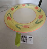 Round decorative 11" tulip-pattern ceramic plate/platter - thumbnail 2 of 3