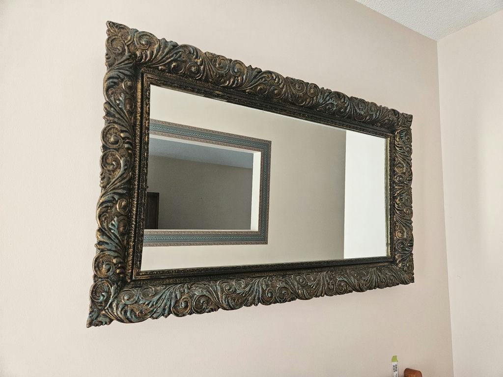 Ornate carved-frame wall mirror - image 8 of 8