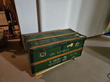 Vintage green military-style travel trunk - thumbnail 1 of 11